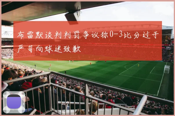 布雷默谈判判罚争议称0-3比分过于严苛向球迷致歉